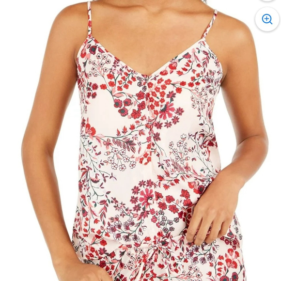 JOSIE NATORI 2-Piece Sleepwear Set cami & capri floral pajama set pink red Sz XL - Picture 5 of 17